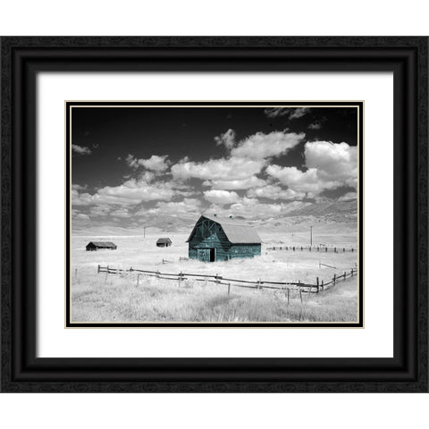 Aqua Barn Black Ornate Wood Framed Art Print with Double Matting by Sommers, Mindy