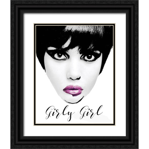 Girly Girl Black Ornate Wood Framed Art Print with Double Matting by Sommers, Mindy