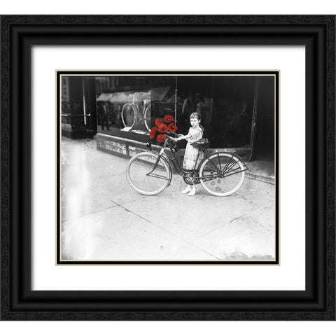 Poppy Girl Black Ornate Wood Framed Art Print with Double Matting by Sommers, Mindy