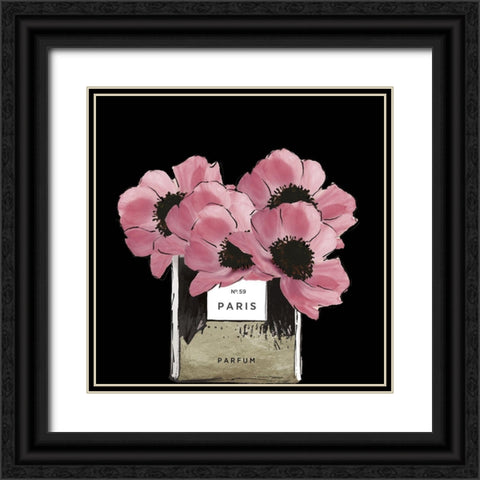 Glamour Peonies Black Ornate Wood Framed Art Print with Double Matting by Sommers, Mindy