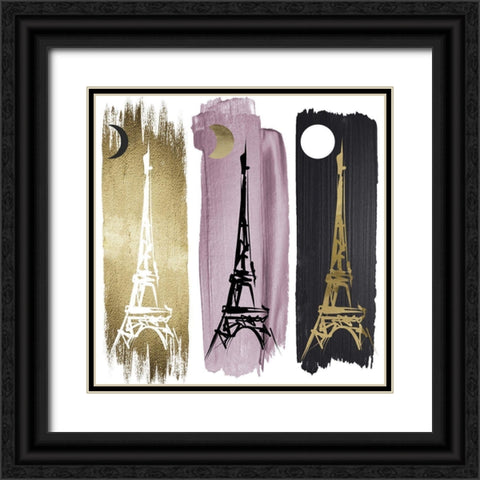 Paris Moon Black Ornate Wood Framed Art Print with Double Matting by Sommers, Mindy