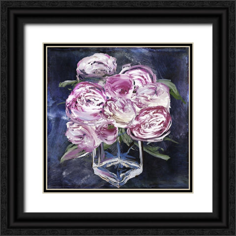 Peony Jar Black Ornate Wood Framed Art Print with Double Matting by Sommers, Mindy