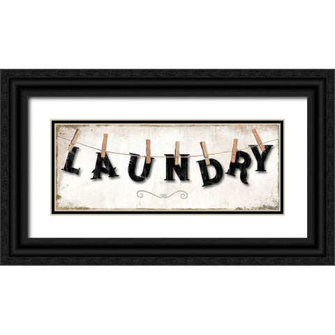 Laundry Black Ornate Wood Framed Art Print with Double Matting by Sommers, Mindy