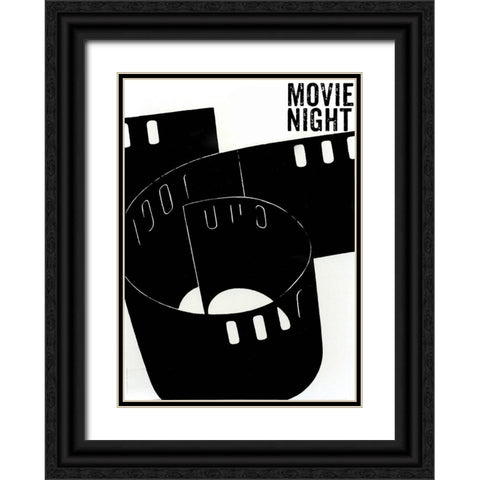Movie Night Black Ornate Wood Framed Art Print with Double Matting by Sommers, Mindy
