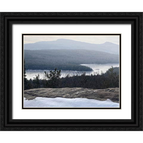 Winter Lake Black Ornate Wood Framed Art Print with Double Matting by Sommers, Mindy