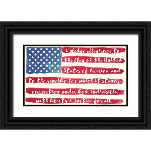 Pledge of Allegiance Black Ornate Wood Framed Art Print with Double Matting by Sommers, Mindy