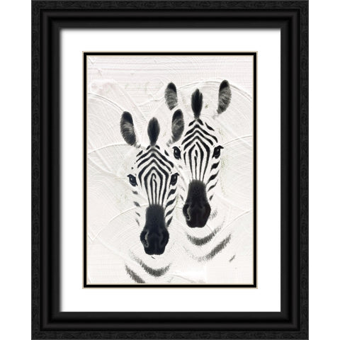 Zebras Black Ornate Wood Framed Art Print with Double Matting by Sommers, Mindy