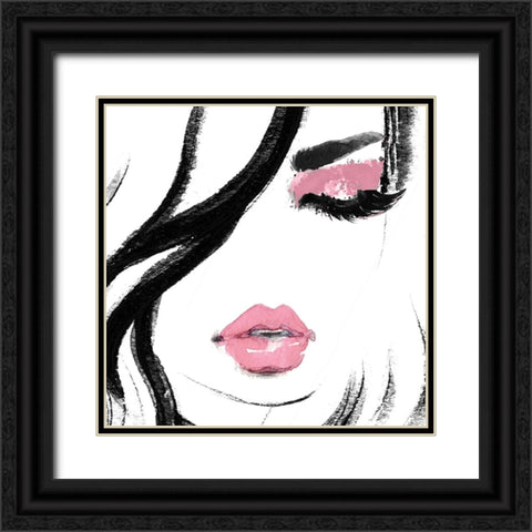 Face Black Ornate Wood Framed Art Print with Double Matting by Sommers, Mindy