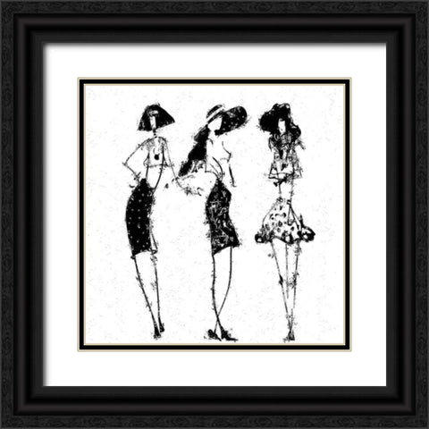 Trio Black Ornate Wood Framed Art Print with Double Matting by Sommers, Mindy