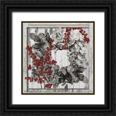 Silver Wreath Black Ornate Wood Framed Art Print with Double Matting by Sommers, Mindy