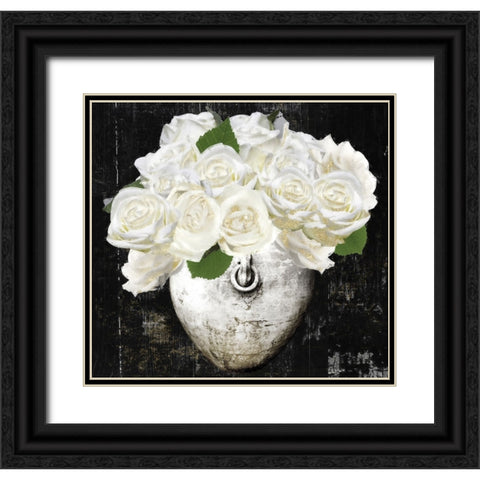 December Roses Black Ornate Wood Framed Art Print with Double Matting by Sommers, Mindy