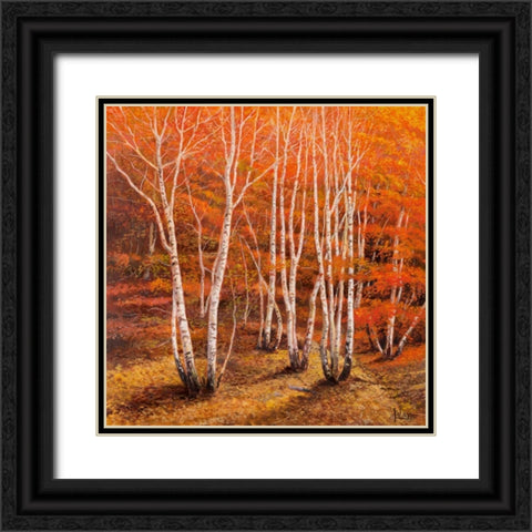 Bosco di betulle II Black Ornate Wood Framed Art Print with Double Matting by Galasso, Adriano