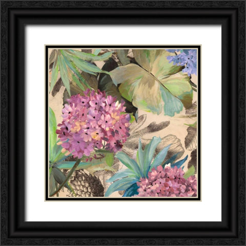 Pink Hydrangeas Black Ornate Wood Framed Art Print with Double Matting by Grant, Eve C.