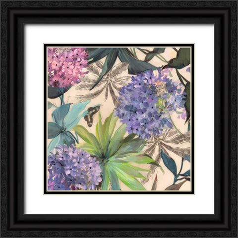 Lilac Hydrangeas Black Ornate Wood Framed Art Print with Double Matting by Grant, Eve C.