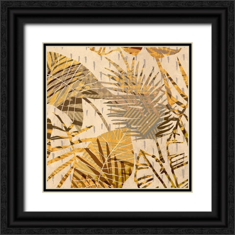 Palm Festoon Gold I Black Ornate Wood Framed Art Print with Double Matting by Grant, Eve C.