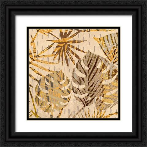 Palm Festoon Gold II Black Ornate Wood Framed Art Print with Double Matting by Grant, Eve C.