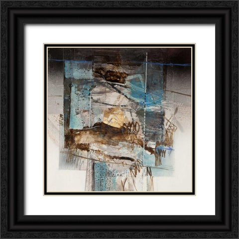 Sulla spiaggia d inverno Black Ornate Wood Framed Art Print with Double Matting by Censini