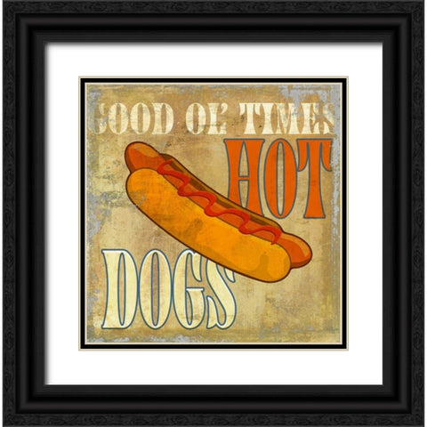 Hot Dog Black Ornate Wood Framed Art Print with Double Matting by Teller, Skip