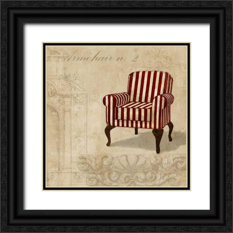 Armchair n. 2 Black Ornate Wood Framed Art Print with Double Matting by Dellal, Remy