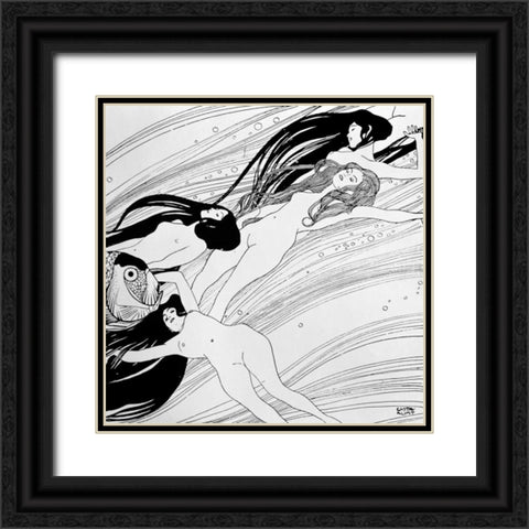 Untitled Black Ornate Wood Framed Art Print with Double Matting by Klimt, Gustav