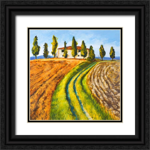 Casa di campagna Black Ornate Wood Framed Art Print with Double Matting by Germani, Massimo