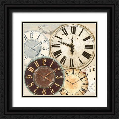Timepieces II Black Ornate Wood Framed Art Print with Double Matting by Joannoo