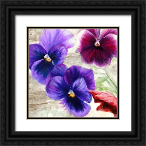 Pansies II Black Ornate Wood Framed Art Print with Double Matting by Thomlinson, Jenny