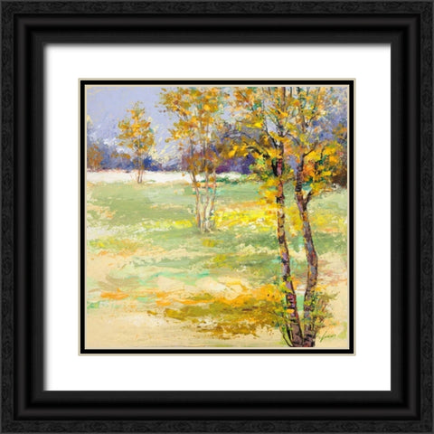 Brezza del bosco Black Ornate Wood Framed Art Print with Double Matting by Lucas