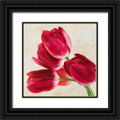 Tulip concerto Black Ornate Wood Framed Art Print with Double Matting by Villa, Luca