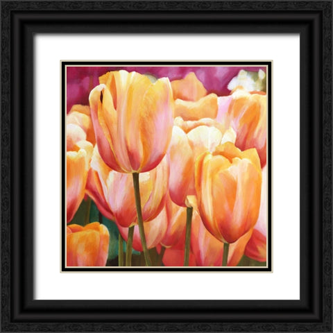 Spring Tulips I Black Ornate Wood Framed Art Print with Double Matting by Villa, Luca