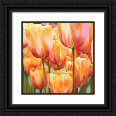 Spring Tulips II Black Ornate Wood Framed Art Print with Double Matting by Villa, Luca
