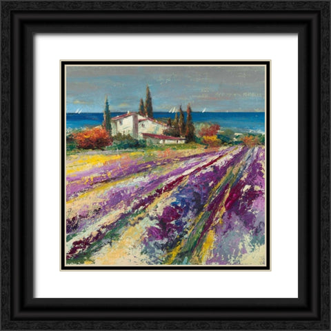 Sognando la Provenza Black Ornate Wood Framed Art Print with Double Matting by Florio, Luigi