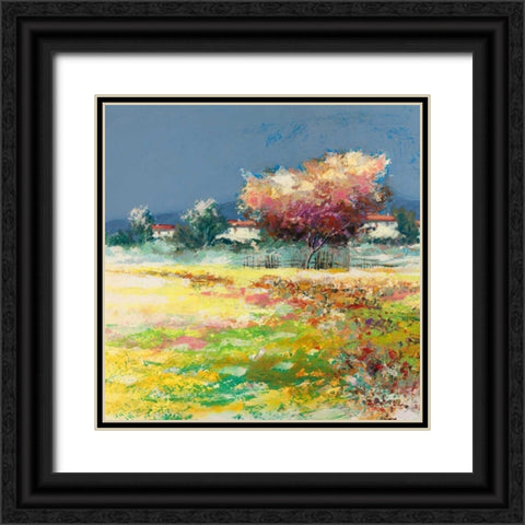 Albero nel prato Black Ornate Wood Framed Art Print with Double Matting by Florio, Luigi