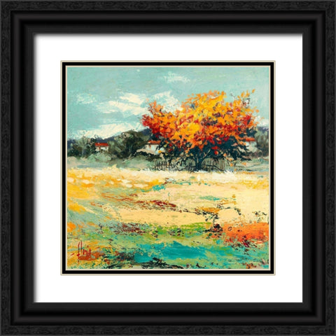 Campagna in estate I Black Ornate Wood Framed Art Print with Double Matting by Florio, Luigi