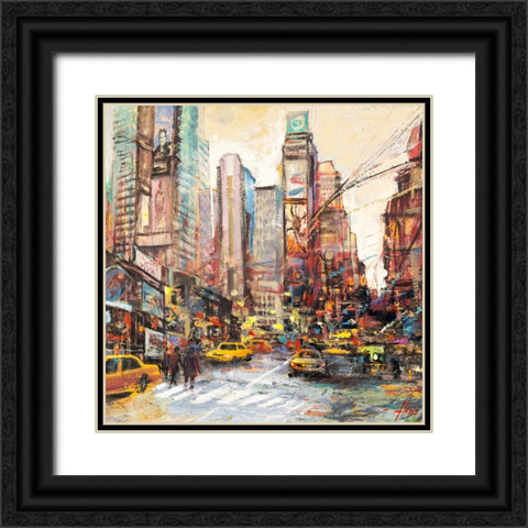 Mattino su Manhattan (detail) Black Ornate Wood Framed Art Print with Double Matting by Florio, Luigi