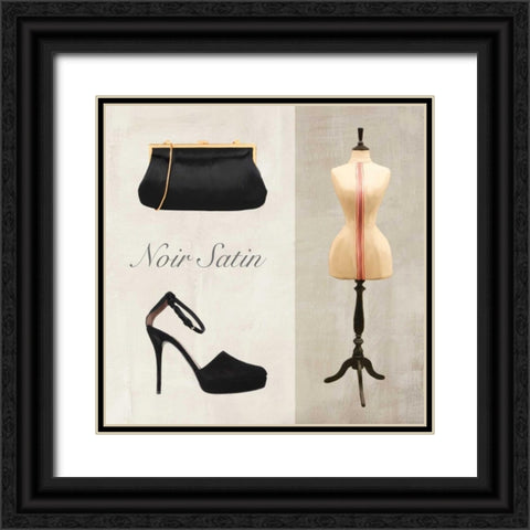 Noir Satin Black Ornate Wood Framed Art Print with Double Matting by Clair, Michelle