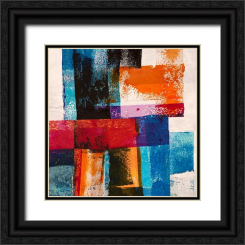 Colors in Space II Black Ornate Wood Framed Art Print with Double Matting by Navarro, Manuel