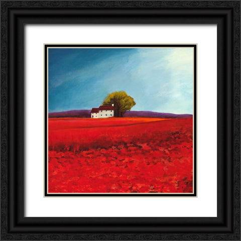Field of poppies Black Ornate Wood Framed Art Print with Double Matting by Bloom, Philip