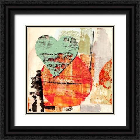 Pop Love #1 (Heart+Sun) Black Ornate Wood Framed Art Print with Double Matting by Winkel, Peter