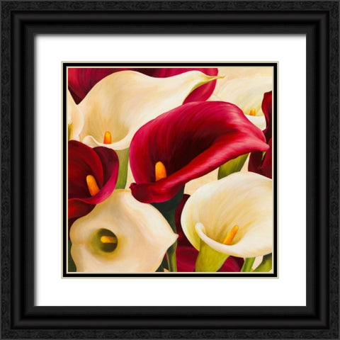 Calla composition Black Ornate Wood Framed Art Print with Double Matting by Biffi, Serena