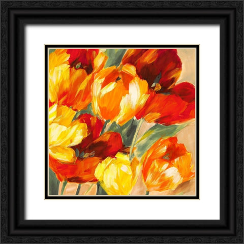 Tulips in the Sun II Black Ornate Wood Framed Art Print with Double Matting by Stone, Jim