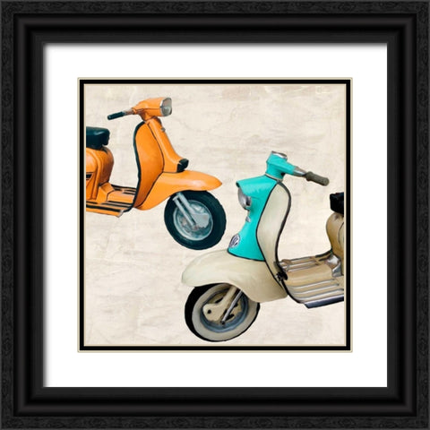 Superscooters II Black Ornate Wood Framed Art Print with Double Matting by Rizzardi, Teo
