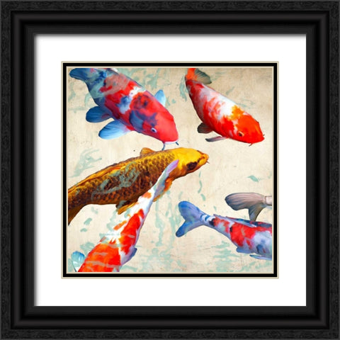 Koi I Black Ornate Wood Framed Art Print with Double Matting by Rizzardi, Teo