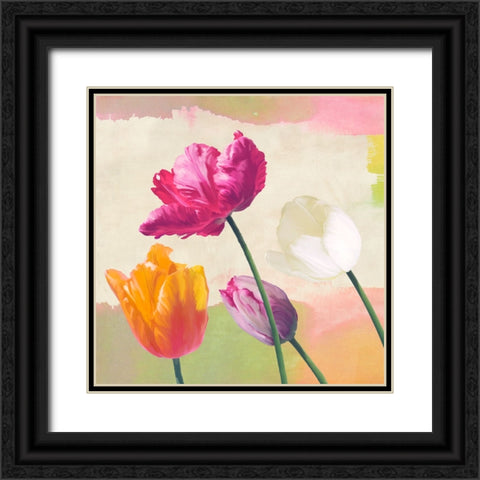 Florilegium I (detail) Black Ornate Wood Framed Art Print with Double Matting by Rizzardi, Teo