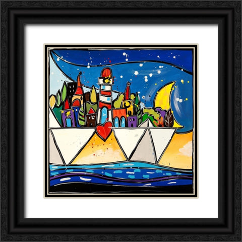 Congiunzione Black Ornate Wood Framed Art Print with Double Matting by Wallas
