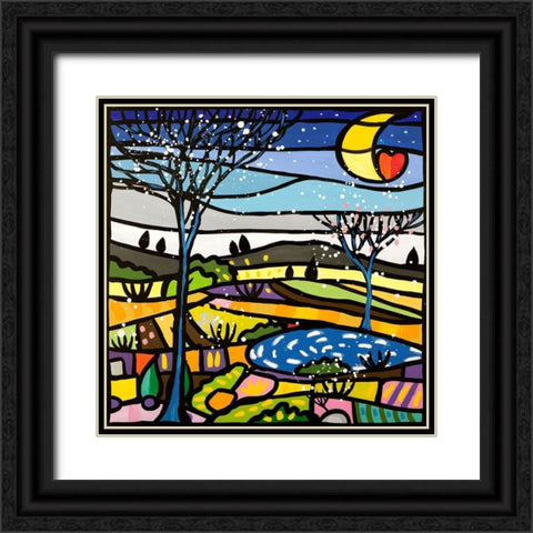 Notte serena Black Ornate Wood Framed Art Print with Double Matting by Wallas