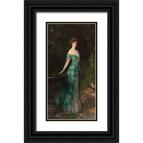 Portrait of the Duchess of Sutherland Black Ornate Wood Framed Art Print with Double Matting by Sargent, John Singer