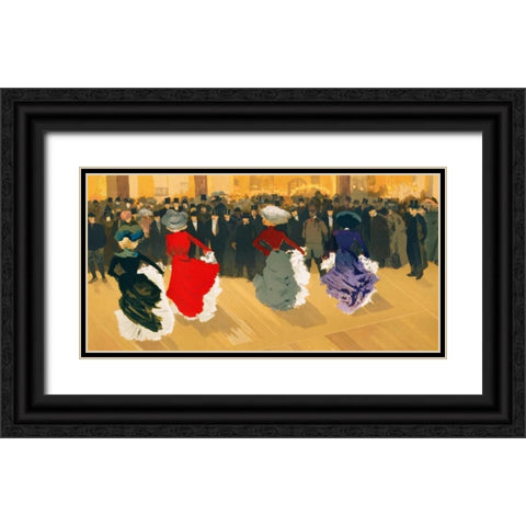 Les Danseuses Black Ornate Wood Framed Art Print with Double Matting by Truchet, Abel