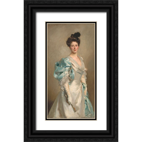 Mary Crowninshield Endicott Chamberlain Black Ornate Wood Framed Art Print with Double Matting by Sargent, John Singer
