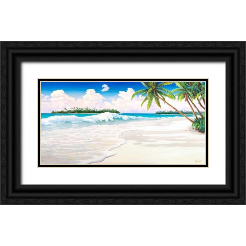 Onda tropicale Black Ornate Wood Framed Art Print with Double Matting by Galasso, Adriano